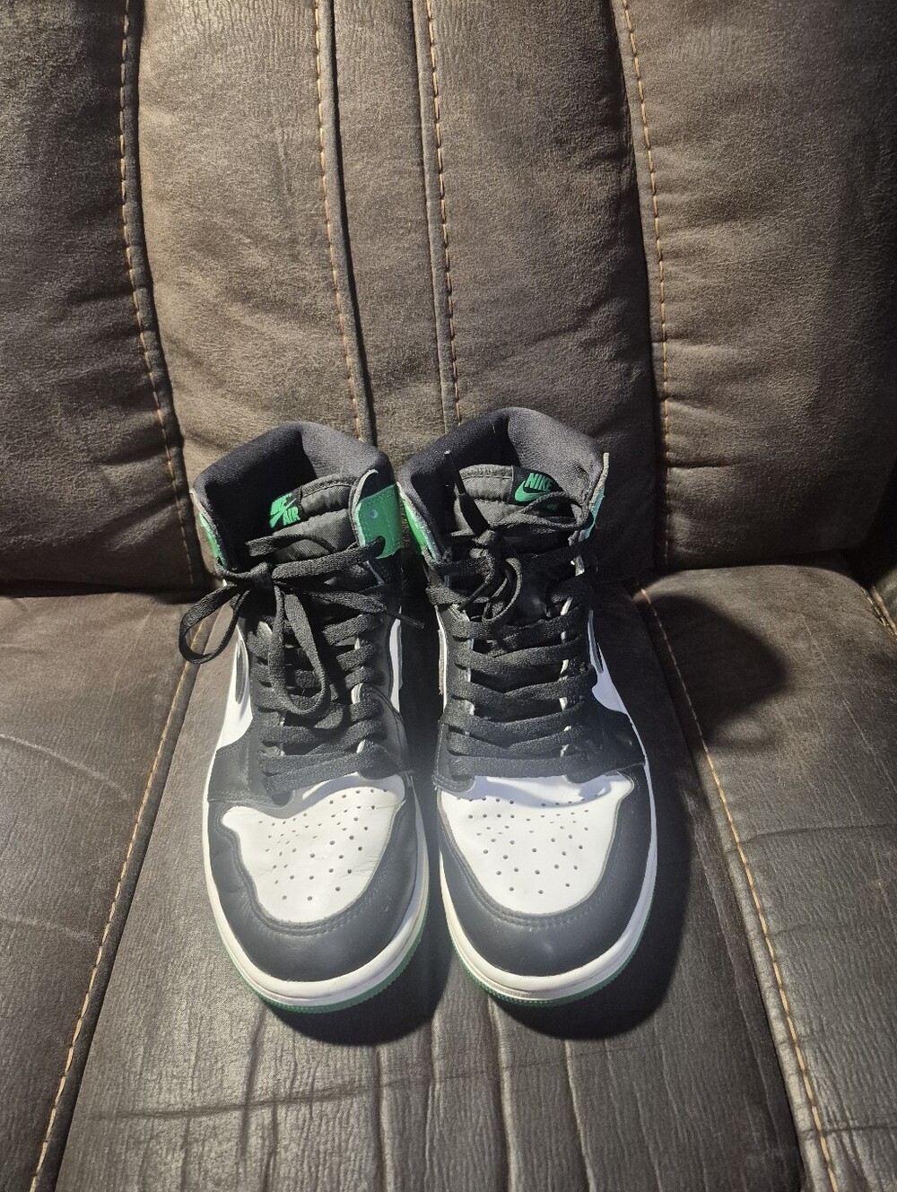 Nike Men’s High-Top Sneakers in Black, White & Green